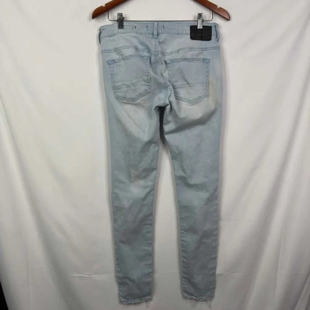 Pacsun Mens‎ Stacked Skinny Light Wash Ripped Jeans Size 28x30 Active Stretch
